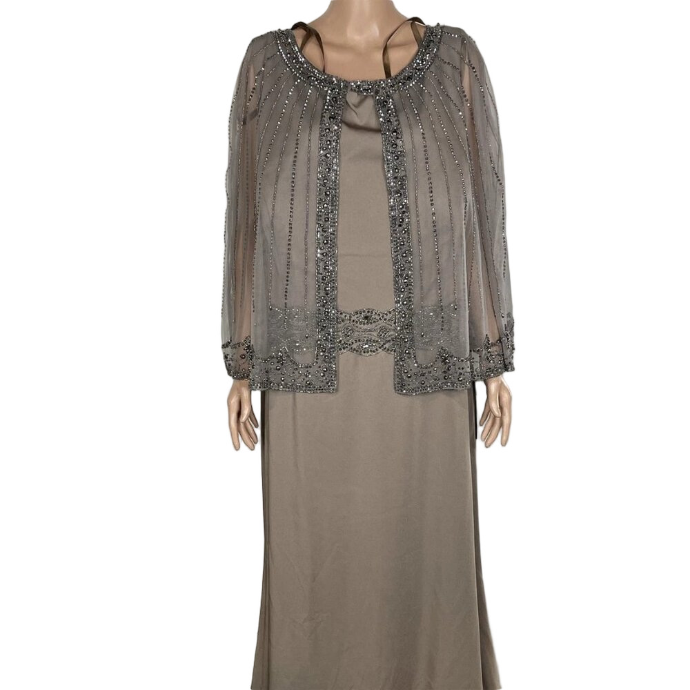 NEW MARSONI Women’s Jeweled Cape Gown
